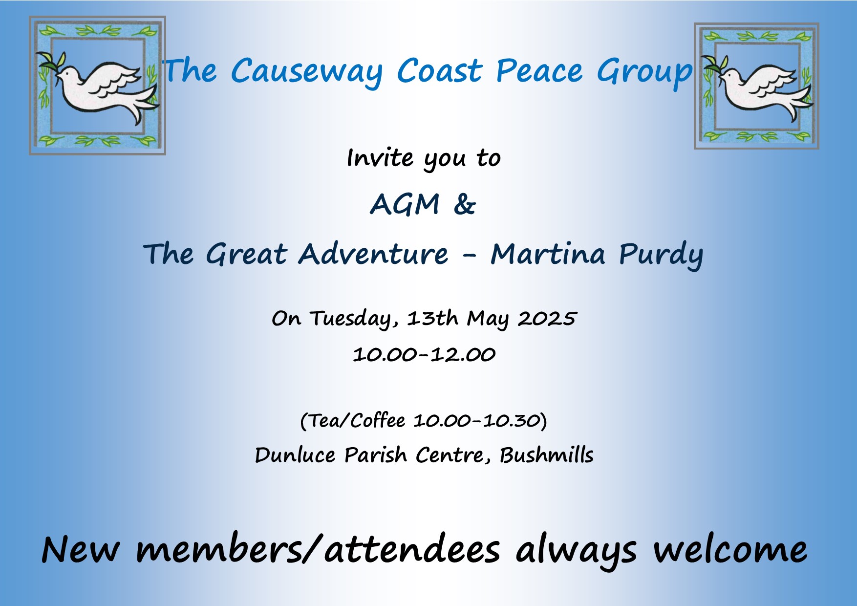 Causeway peace group Tuesday May 13th 2025