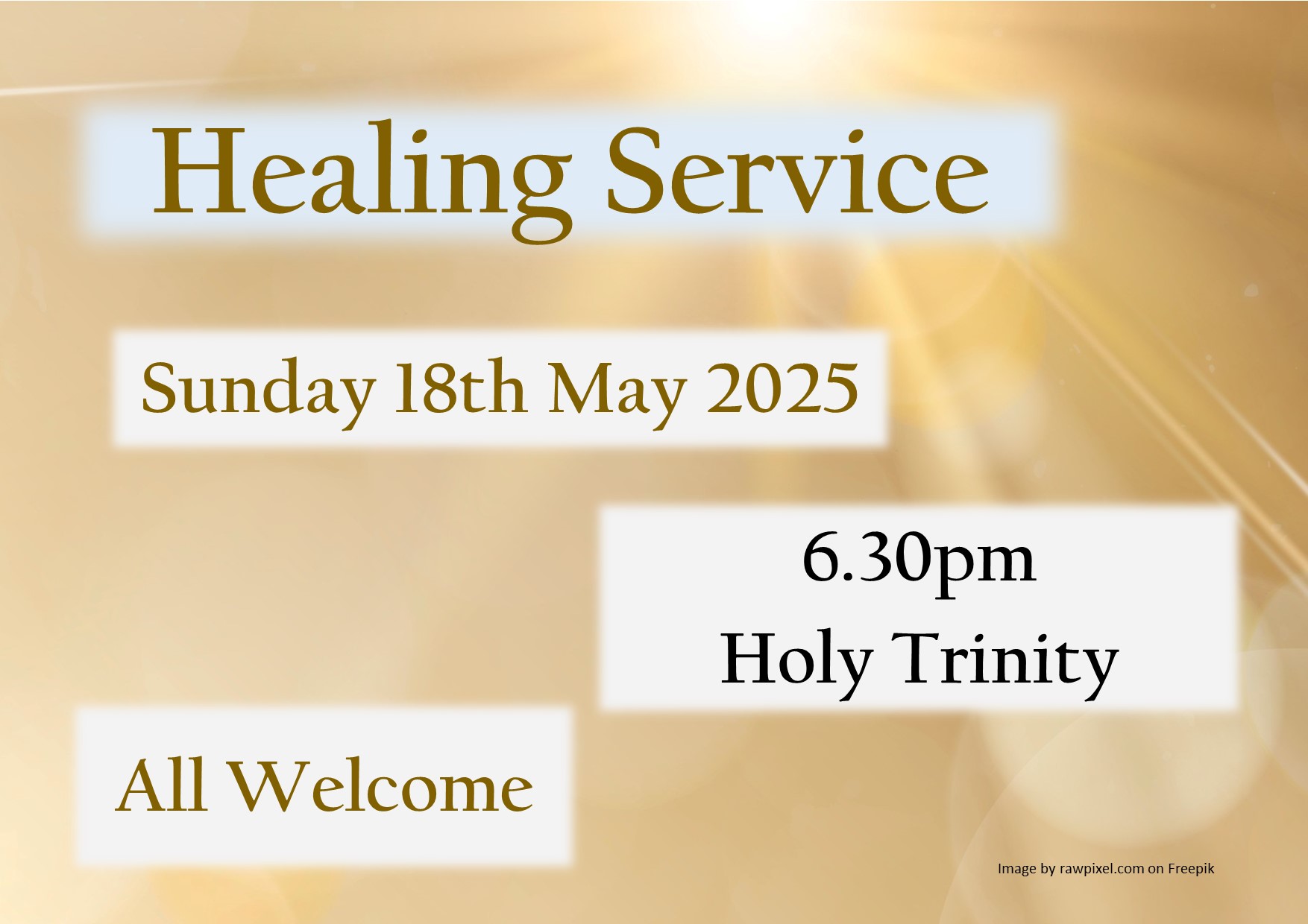 Healing service Notices 18th May 25