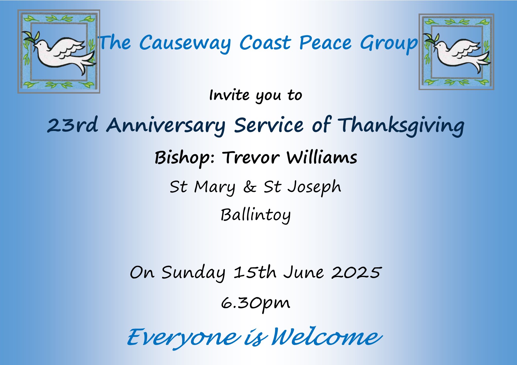 Causeway peace group Tuesday June 15th 2025