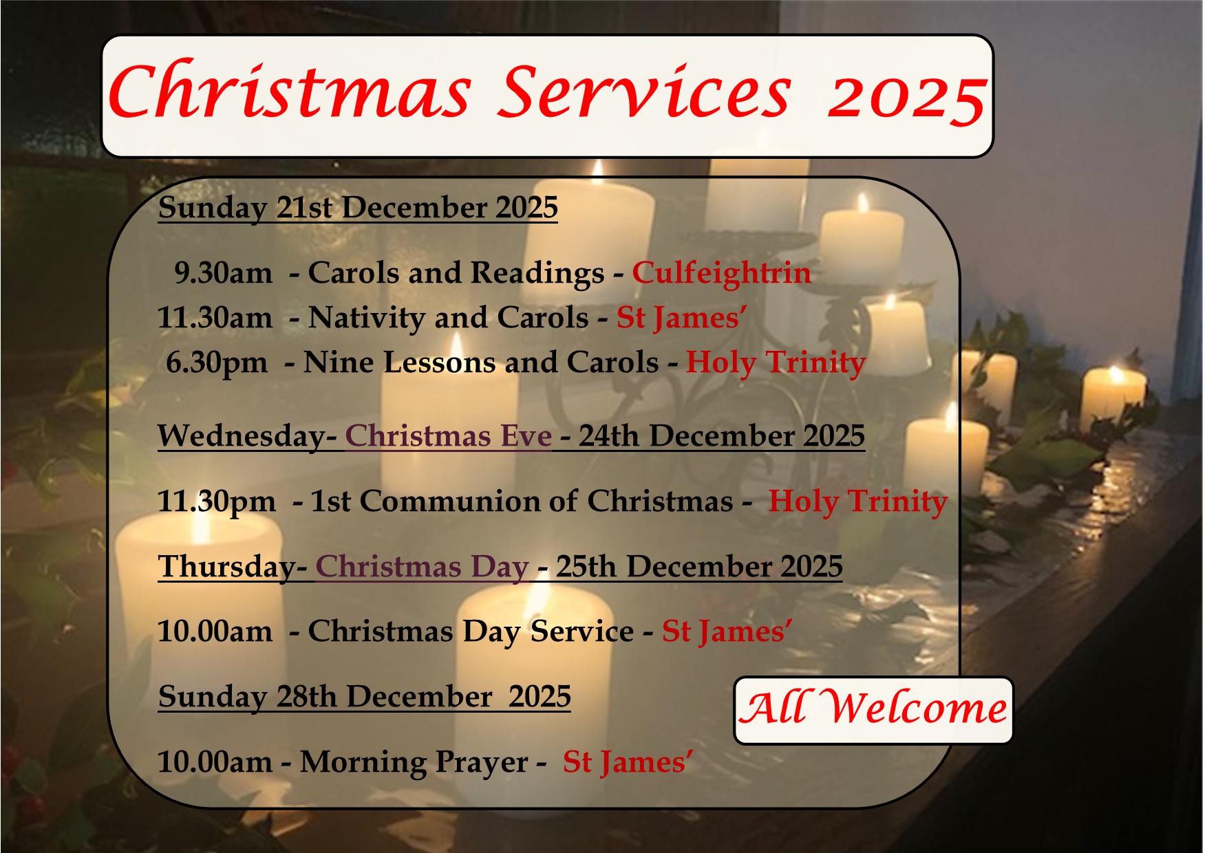 Christmas Services 2025